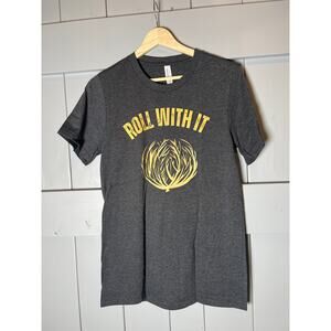 Roll With It Tumbleweed Graphic T-Shirt, Gray, Bella + Canvas Tee, NEW